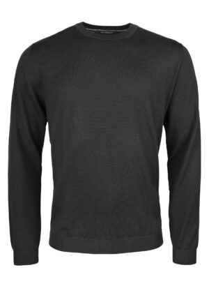 Black & Dark Blue Men's Indoor Crew Neck Sweater