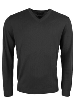 Black & Dark Blue Men's V-Neck Sweater