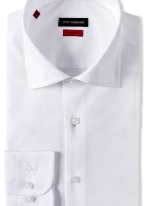 Men's Slim Fit - Cotton Shirt - Medium Blue & White
