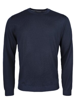 Black & Dark Blue Men's Crew Neck Sweater