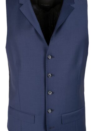 Men's Slim Fit - Notched Lapel Medium Blue Waistcoat