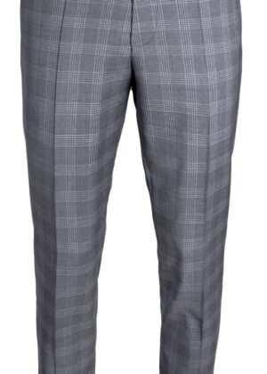 Roy Robson Slim Fit - Pastel Grey Checked Suit Trousers - Light/Pastel Grey