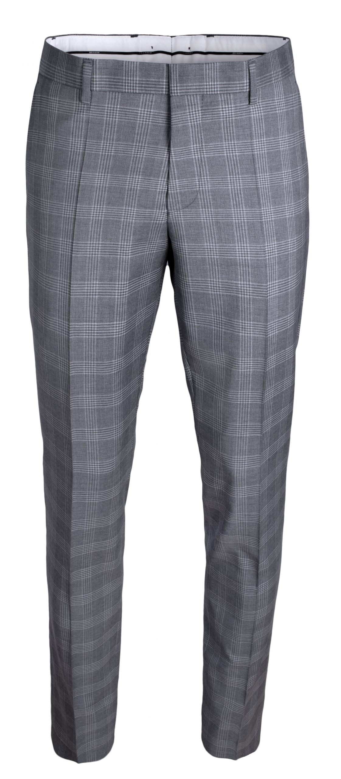 Roy Robson Slim Fit - Pastel Grey Checked Suit Trousers